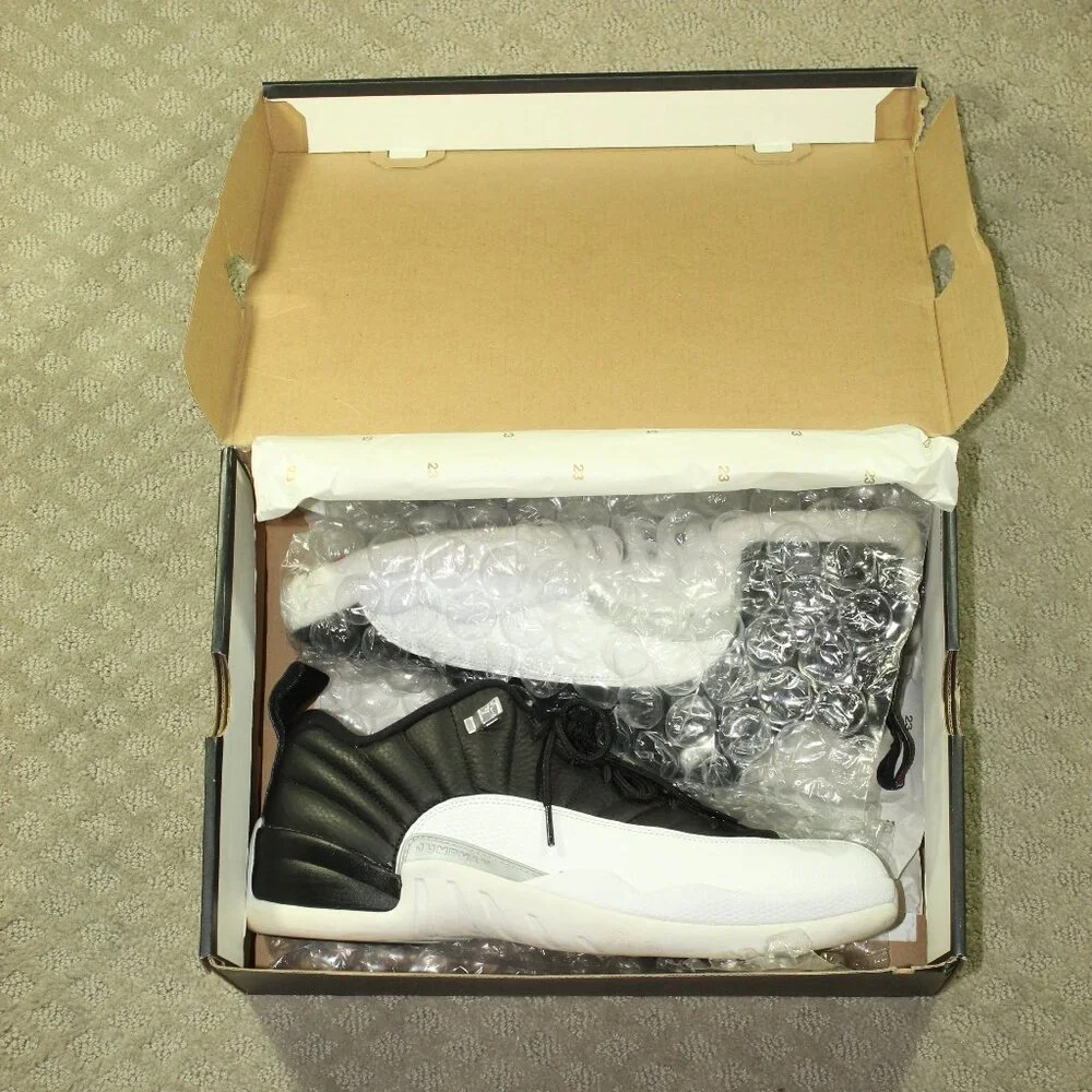 Size 12 - Air Jordan 12 Retro Low Playoffs Black/Varsity Red-White Sneakers IOB